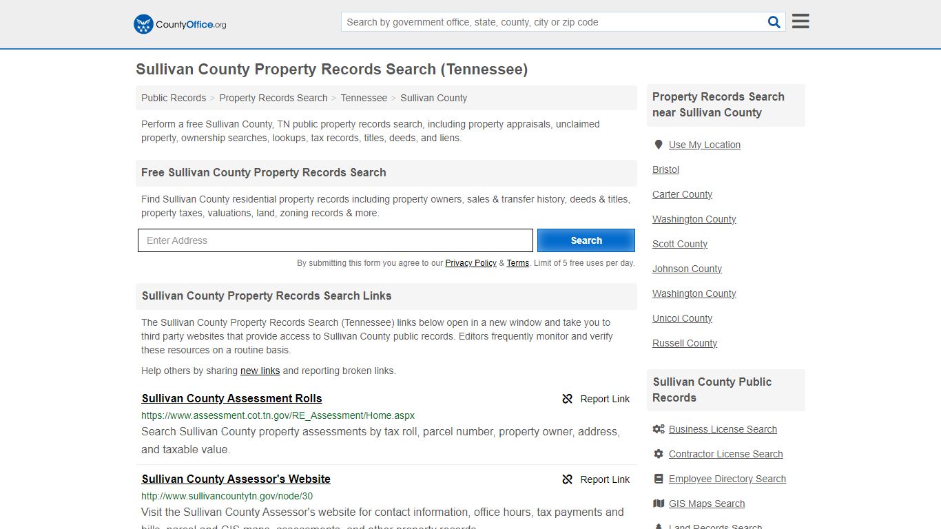 Sullivan County Property Records Search (Tennessee) - County Office